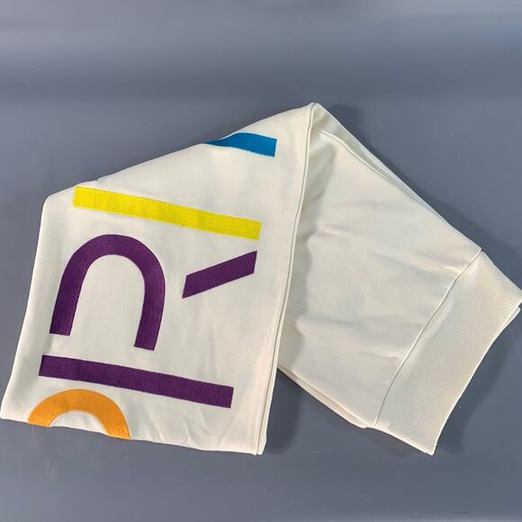 ESPRIT Cream Multi Color Embroidered Cotton Polyester Scarf - Picture 1 of 4